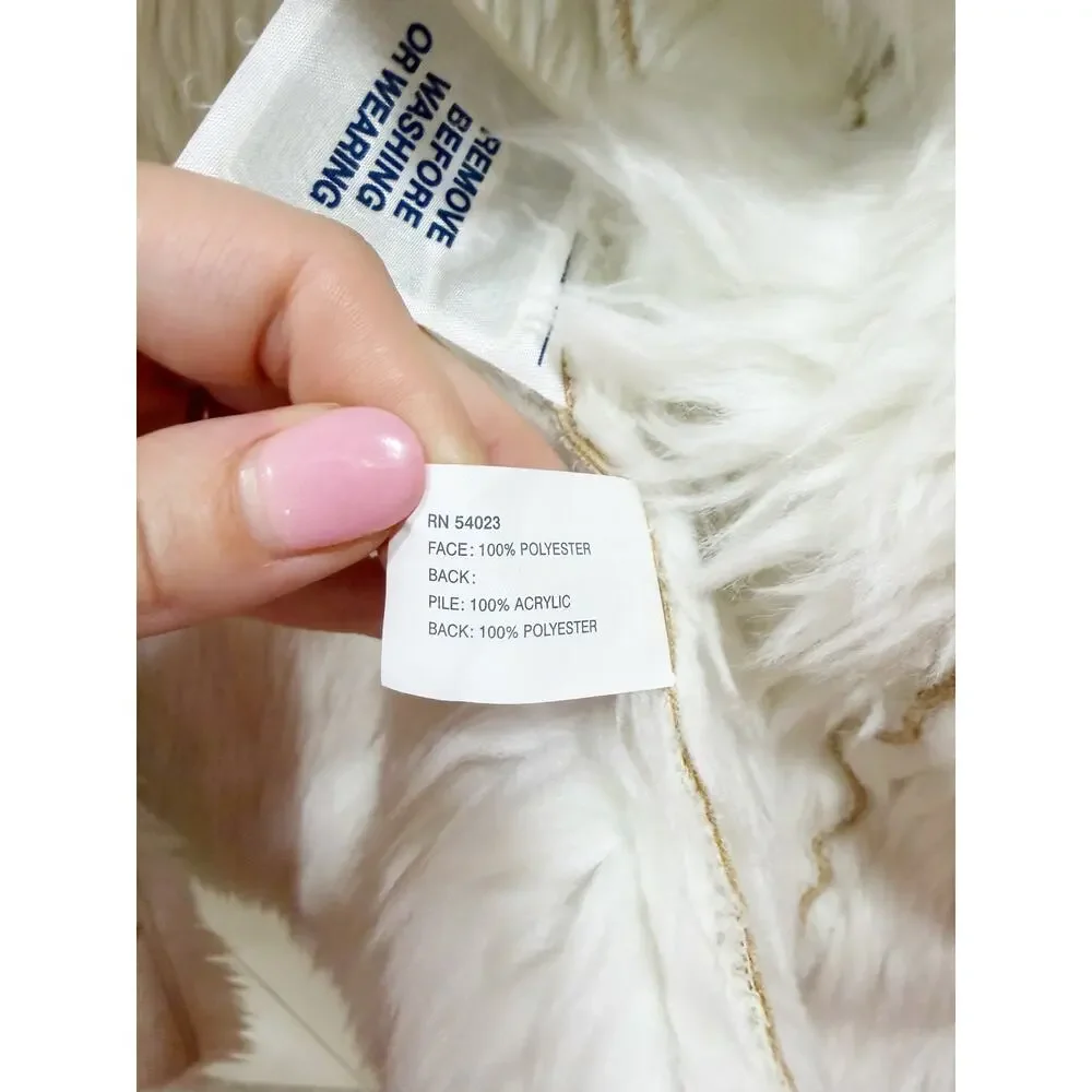 Gap Girls Faux Fur Suede Combo Jacket Sz 8/10 M/L 2006